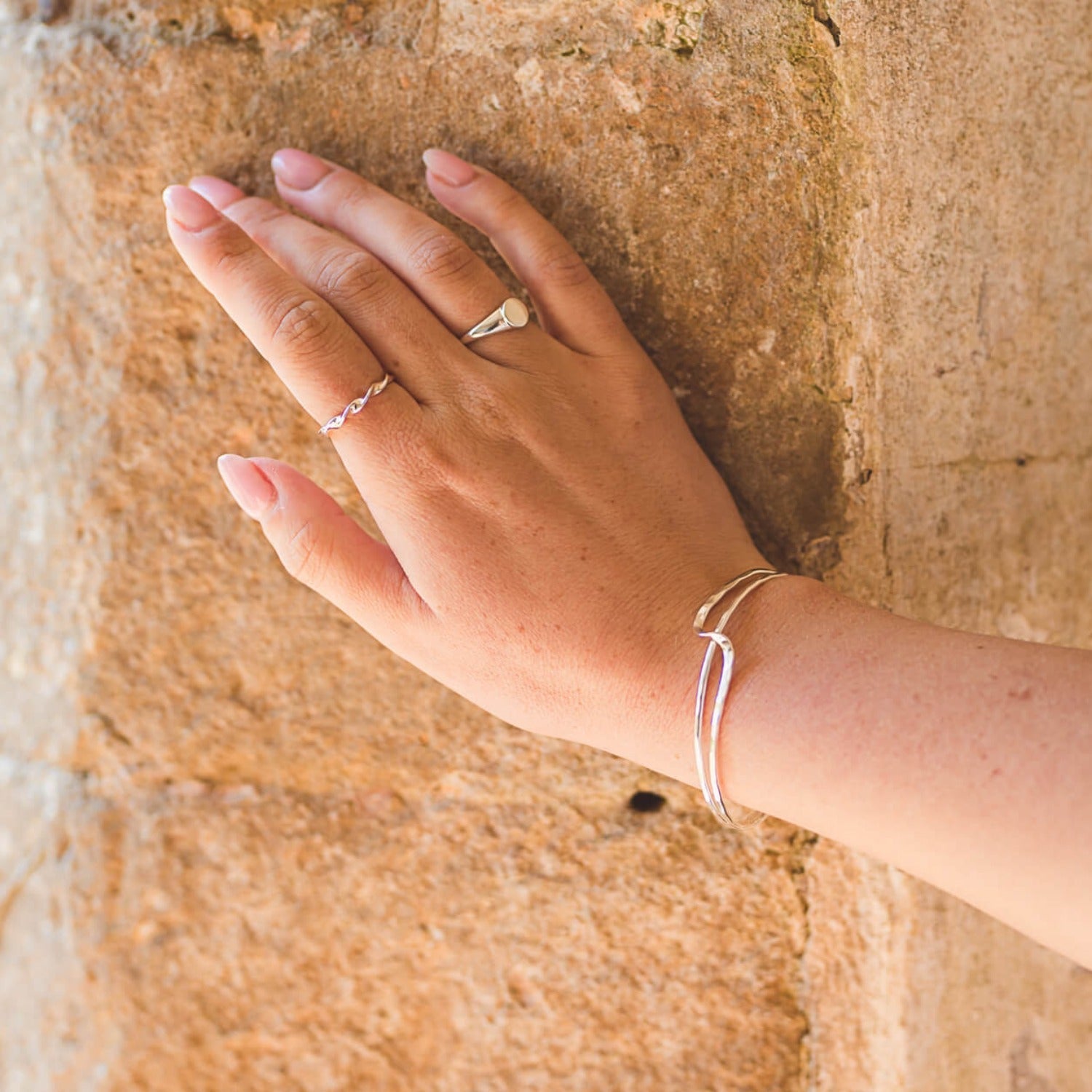 Sterling Silver Ribbon Cuff Bracelet - Reeves & Reeves