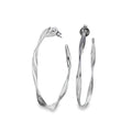 Sterling Silver Ribbon Hoop Earrings - Reeves & Reeves