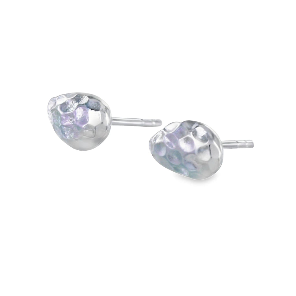 Sterling Silver Ripple Sand Stud Earrings - Reeves & Reeves
