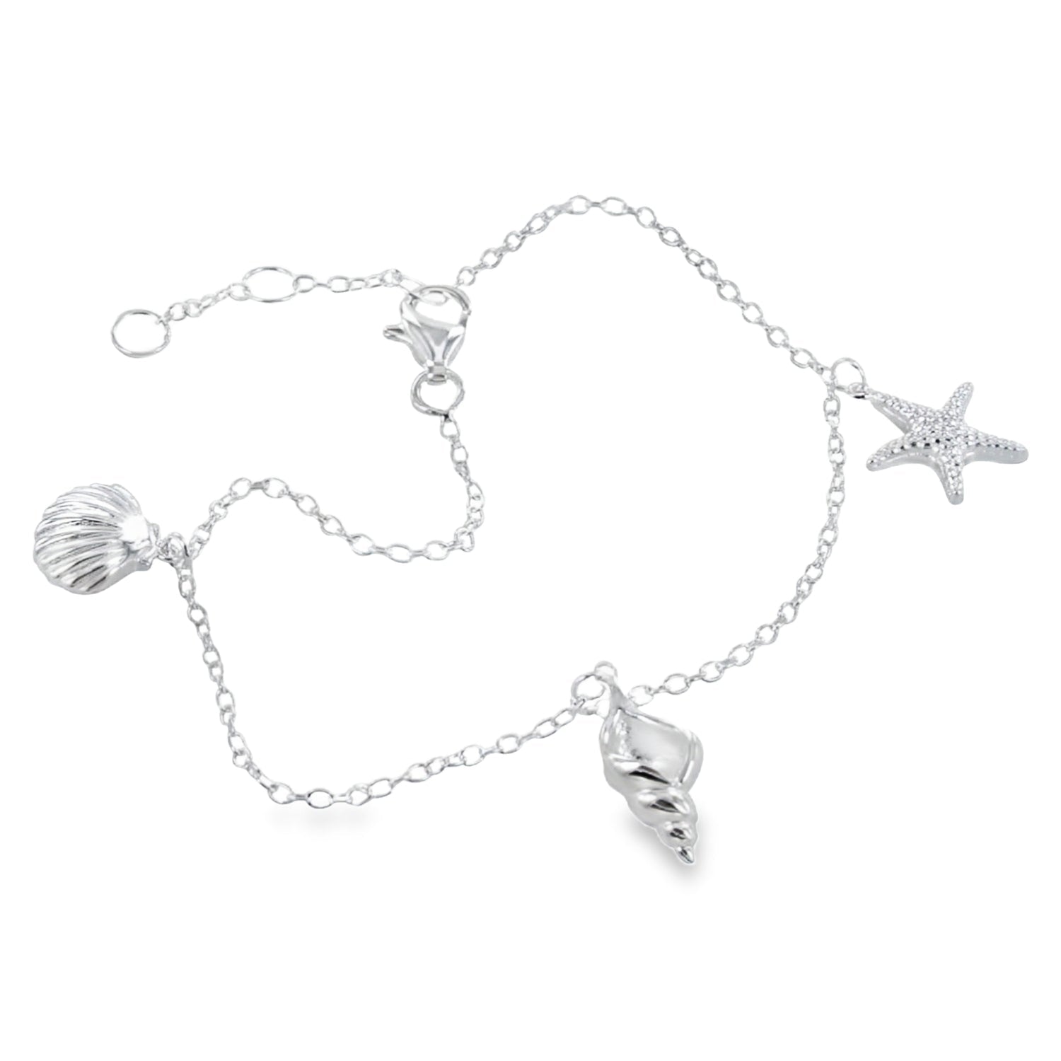 Sterling Silver Rock Pool Charm Bracelet - Reeves & Reeves
