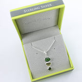 Sterling Silver Rough Green Stones Pendant - Reeves & Reeves