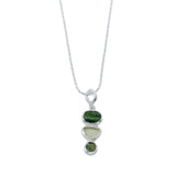 Sterling Silver Rough Green Stones Pendant - Reeves & Reeves