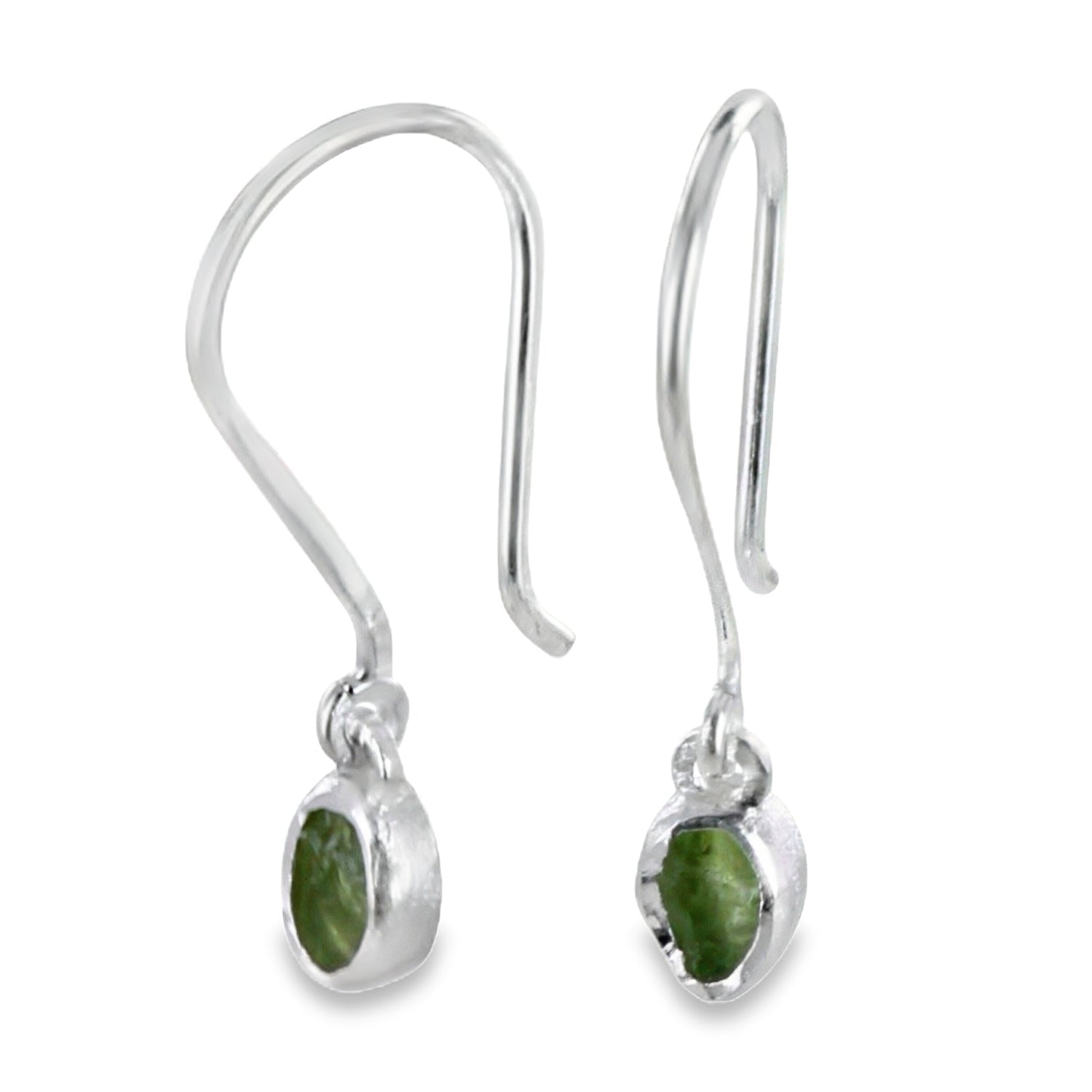 Sterling Silver Rough Stone Drop Earrings - Reeves & Reeves