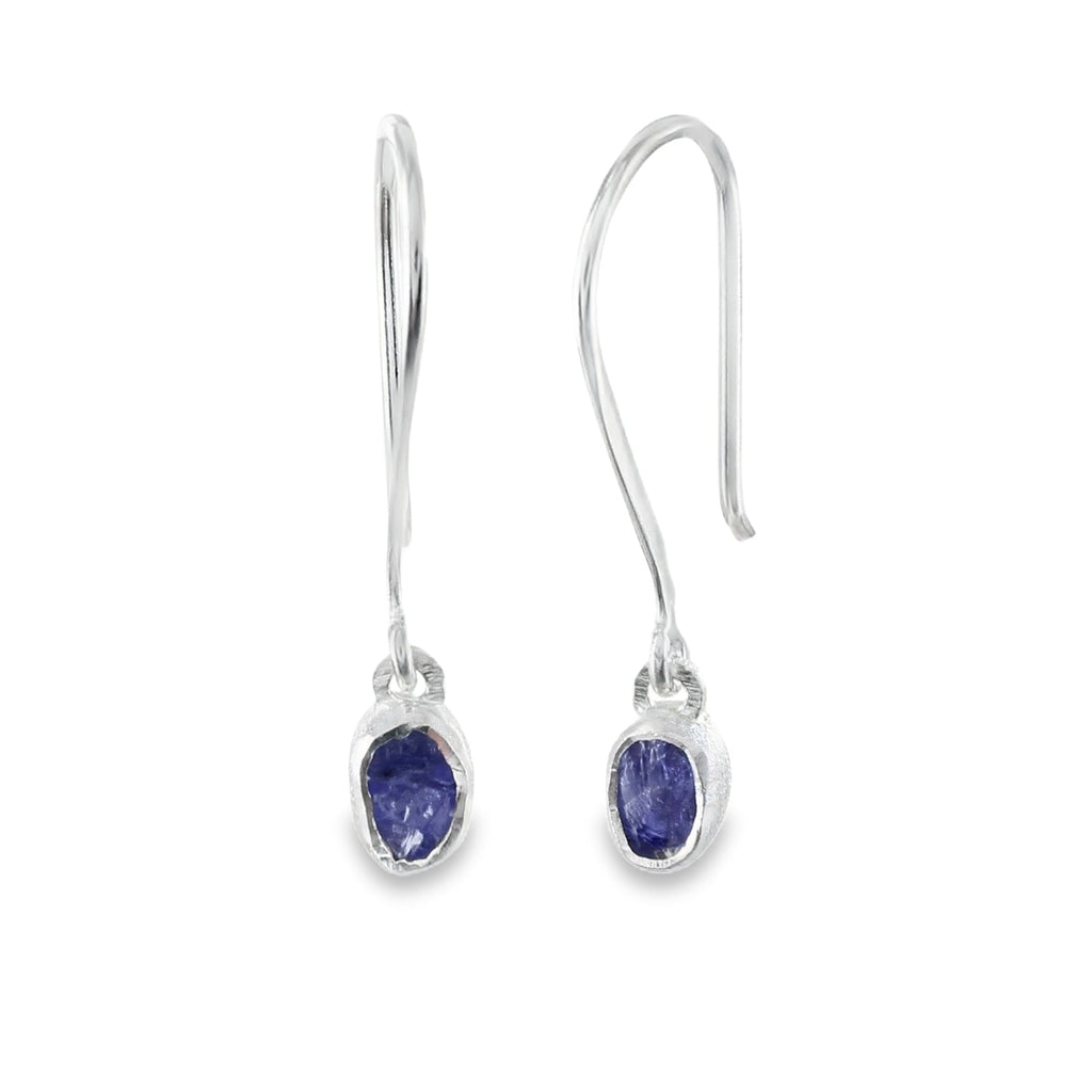 Sterling Silver Rough Stone Drop Earrings - Reeves & Reeves