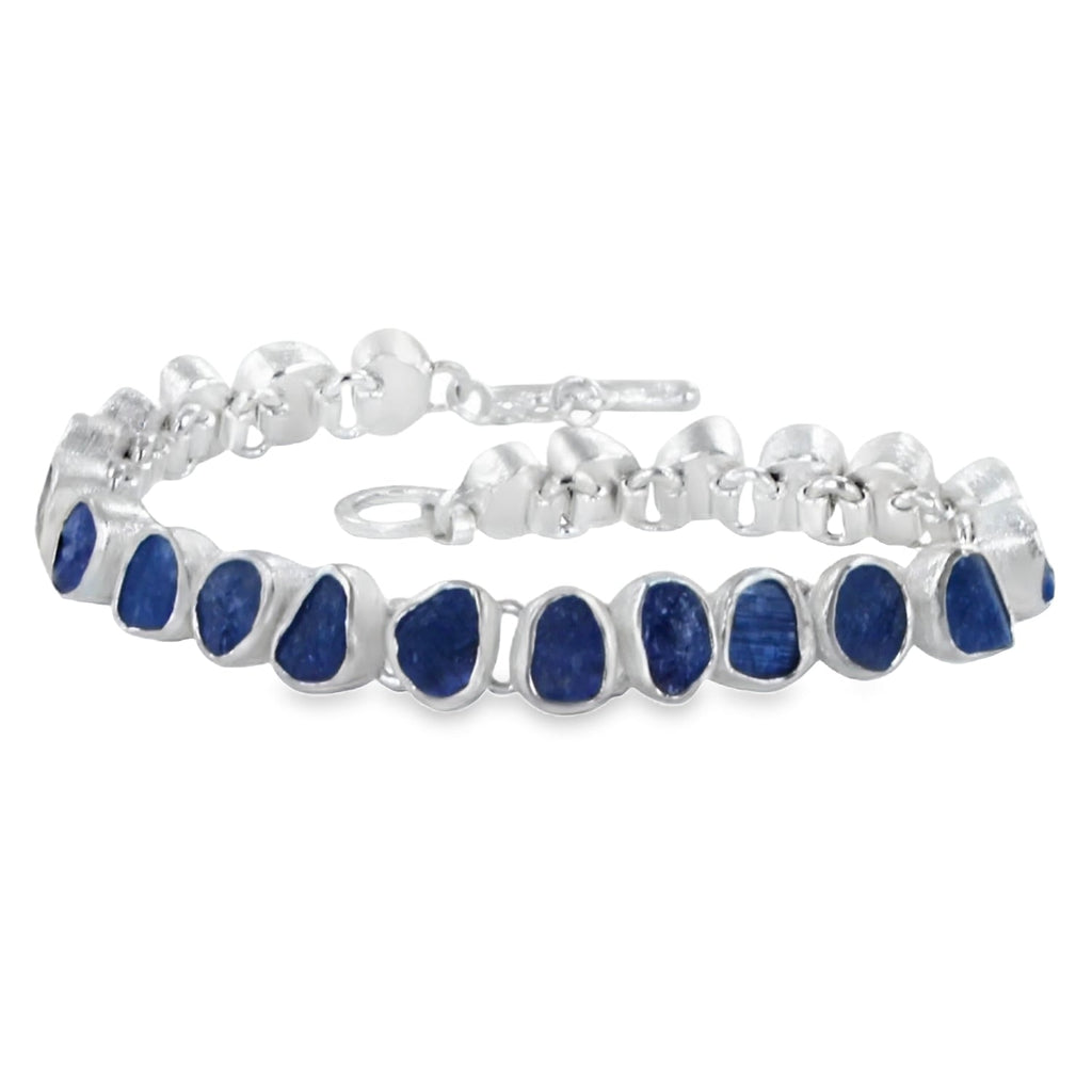 Sterling Silver Rough Tanzanite Stone Bracelet - Reeves & Reeves