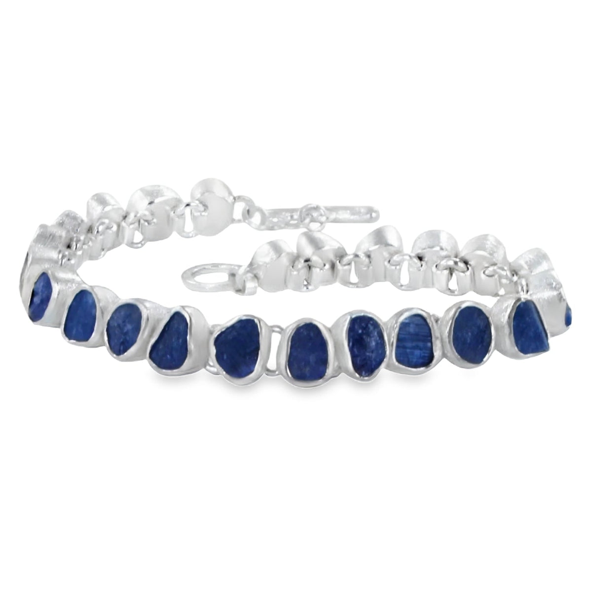 Sterling Silver Rough Tanzanite Stone Bracelet - Reeves & Reeves