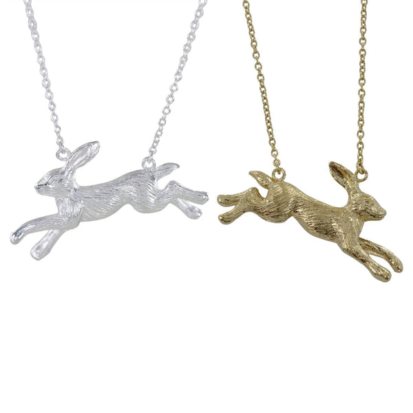Sterling Silver Running Hare Necklace - Reeves & Reeves