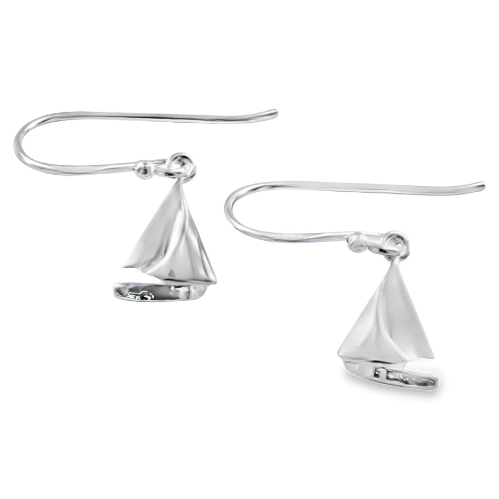 Sterling Silver Sail Boat Earrings - Reeves & Reeves