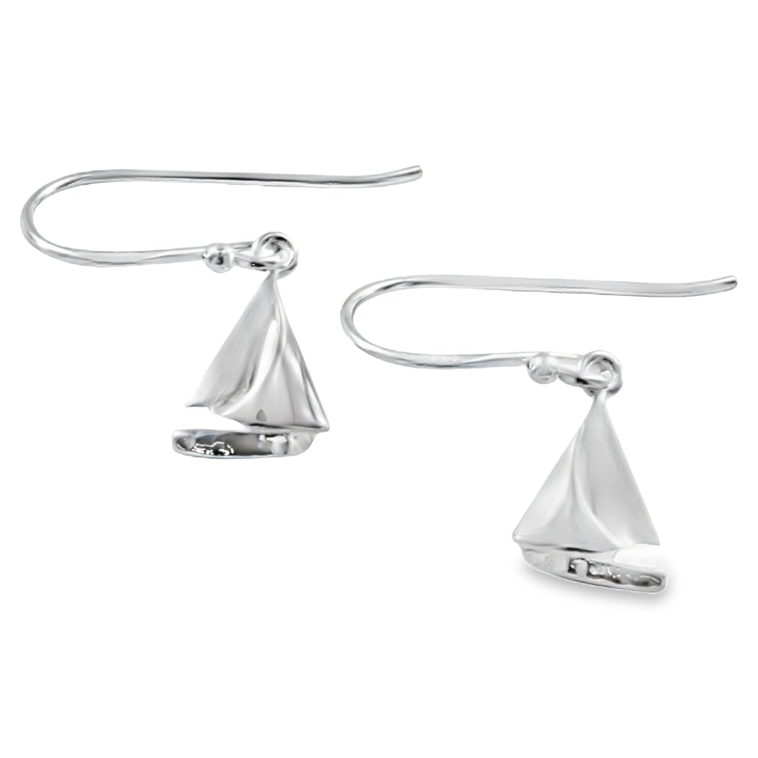 Sterling Silver Sail Boat Earrings - Reeves & Reeves
