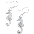 Sterling Silver Seahorse Drop Earrings - Reeves & Reeves