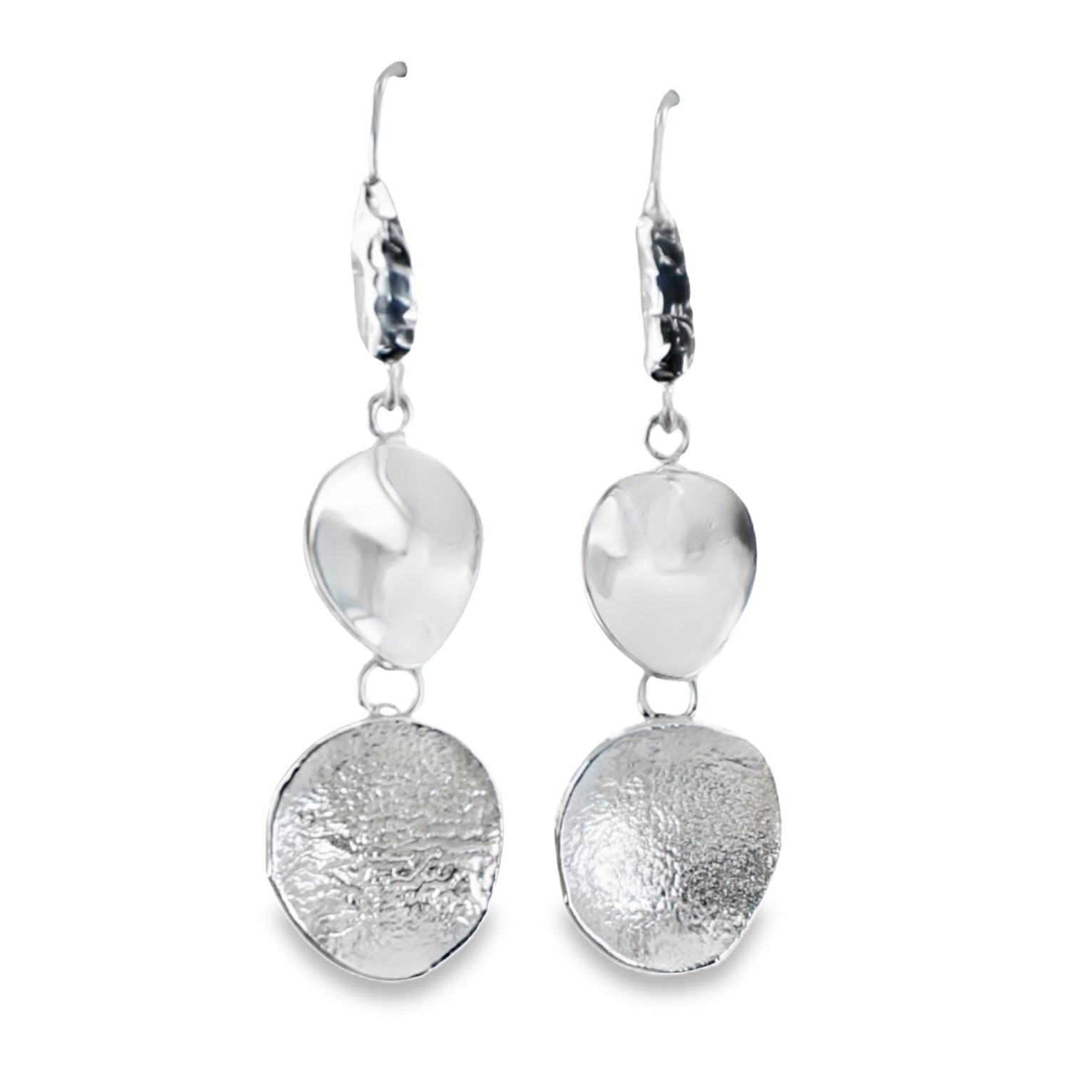 Sterling Silver Shingle Drop Earrings - Reeves & Reeves