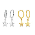 Sterling Silver Sleepy Star Hoop Earrings - Reeves & Reeves