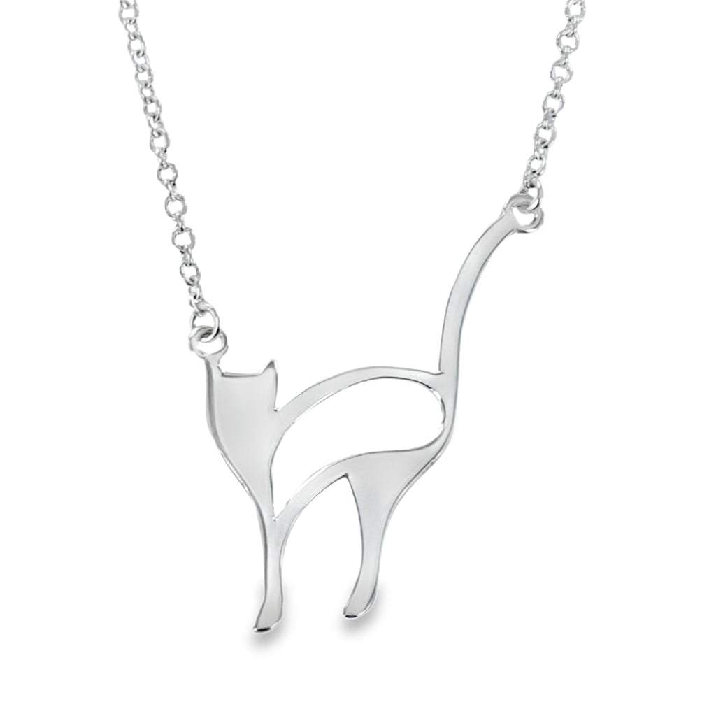 Sterling Silver Snooty Cat Necklace - Reeves & Reeves