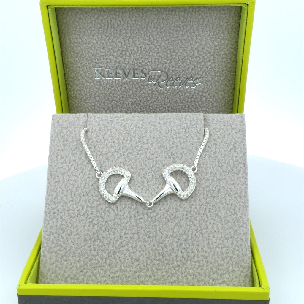 Sterling Silver Sparkling Snaffle Slider Bracelet - Reeves & Reeves