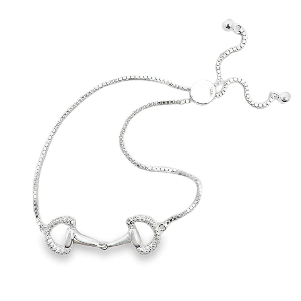 Sterling Silver Sparkling Snaffle Slider Bracelet - Reeves & Reeves