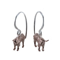 Sterling Silver Standing Highland Cow Drop Earrings - Reeves & Reeves