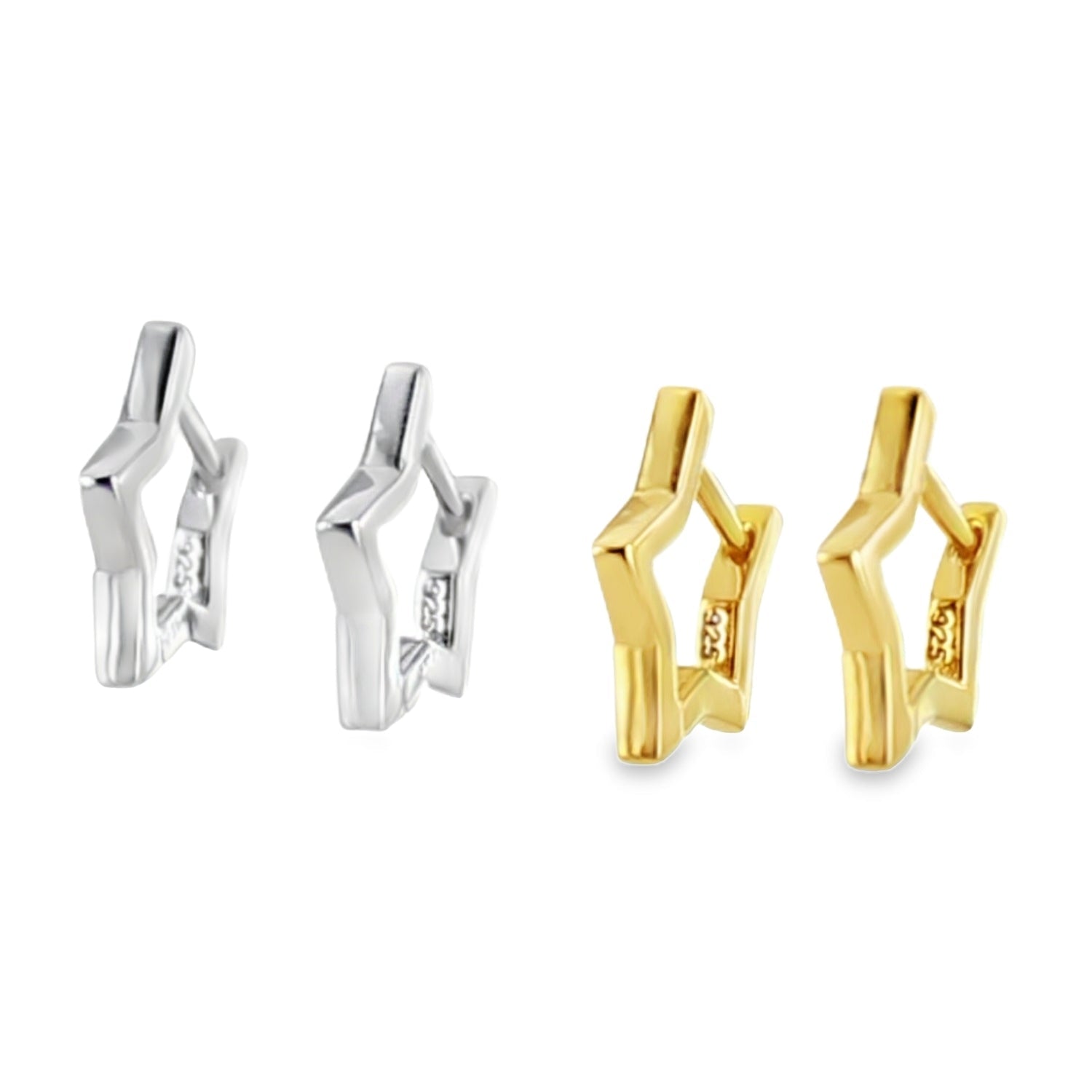 Sterling Silver Star Huggies - Reeves & Reeves