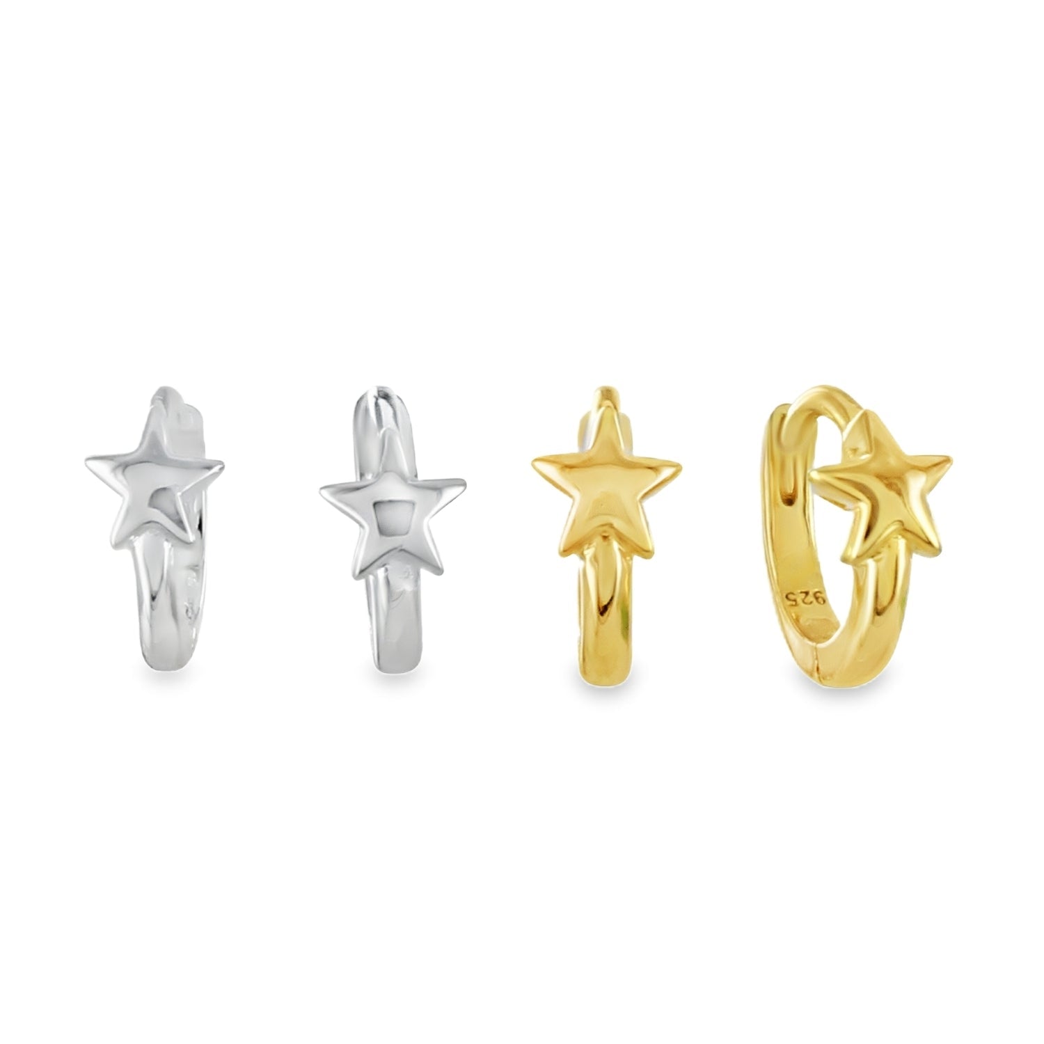 Sterling Silver Star Sleeper Earrings - Reeves & Reeves
