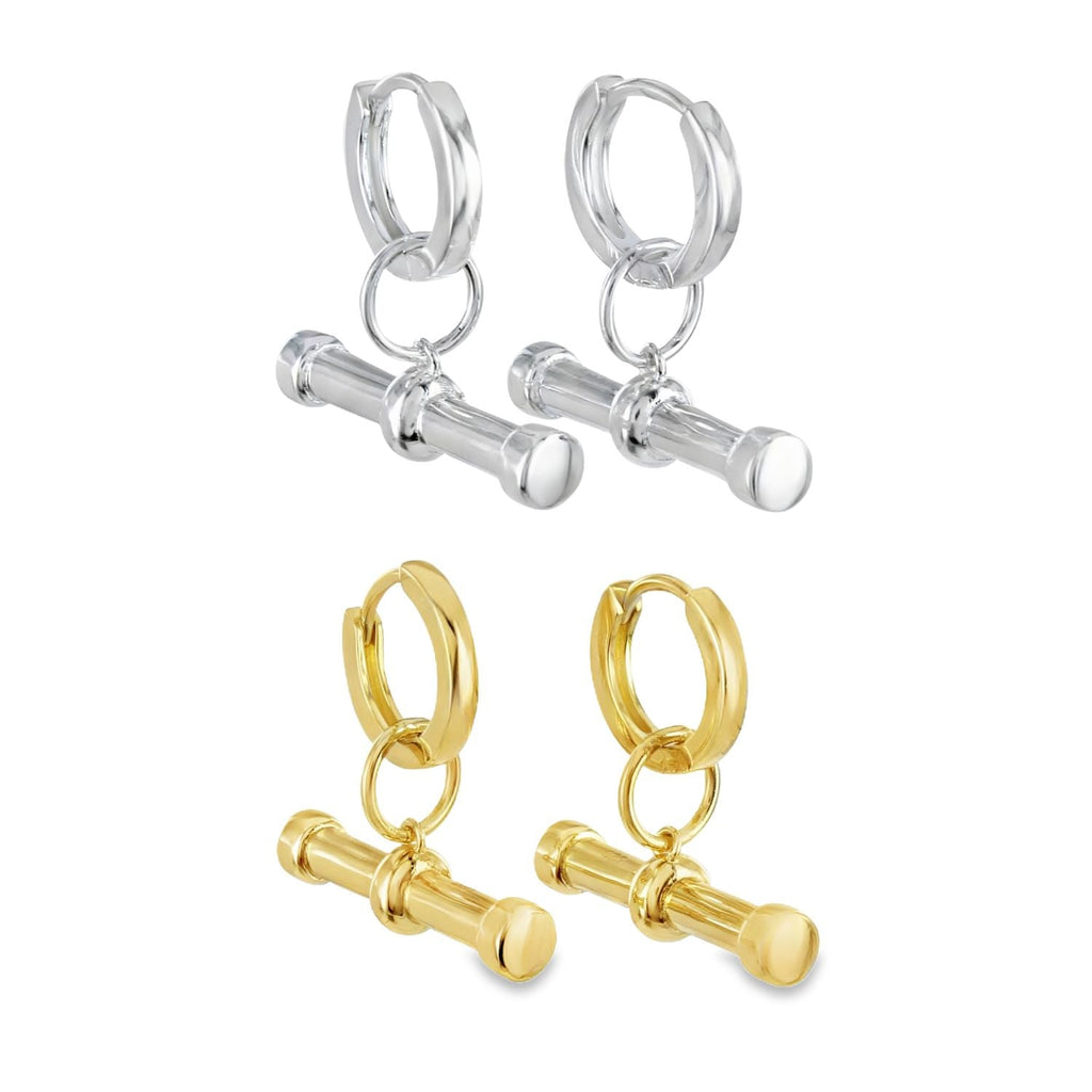 Sterling Silver T-Bar Earrings - Reeves & Reeves
