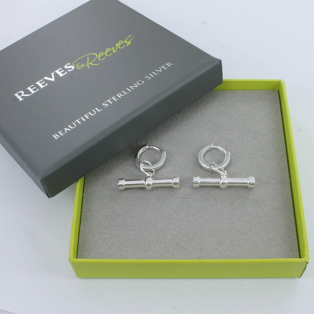 Sterling Silver T - Bar Earrings - Reeves & Reeves