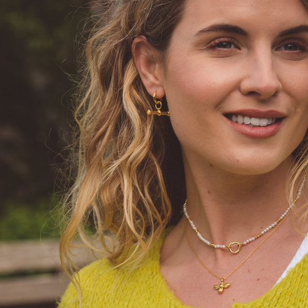 Sterling Silver T - Bar Earrings - Reeves & Reeves