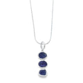 Sterling Silver Tanzanite Three Stone Necklace - Reeves & Reeves