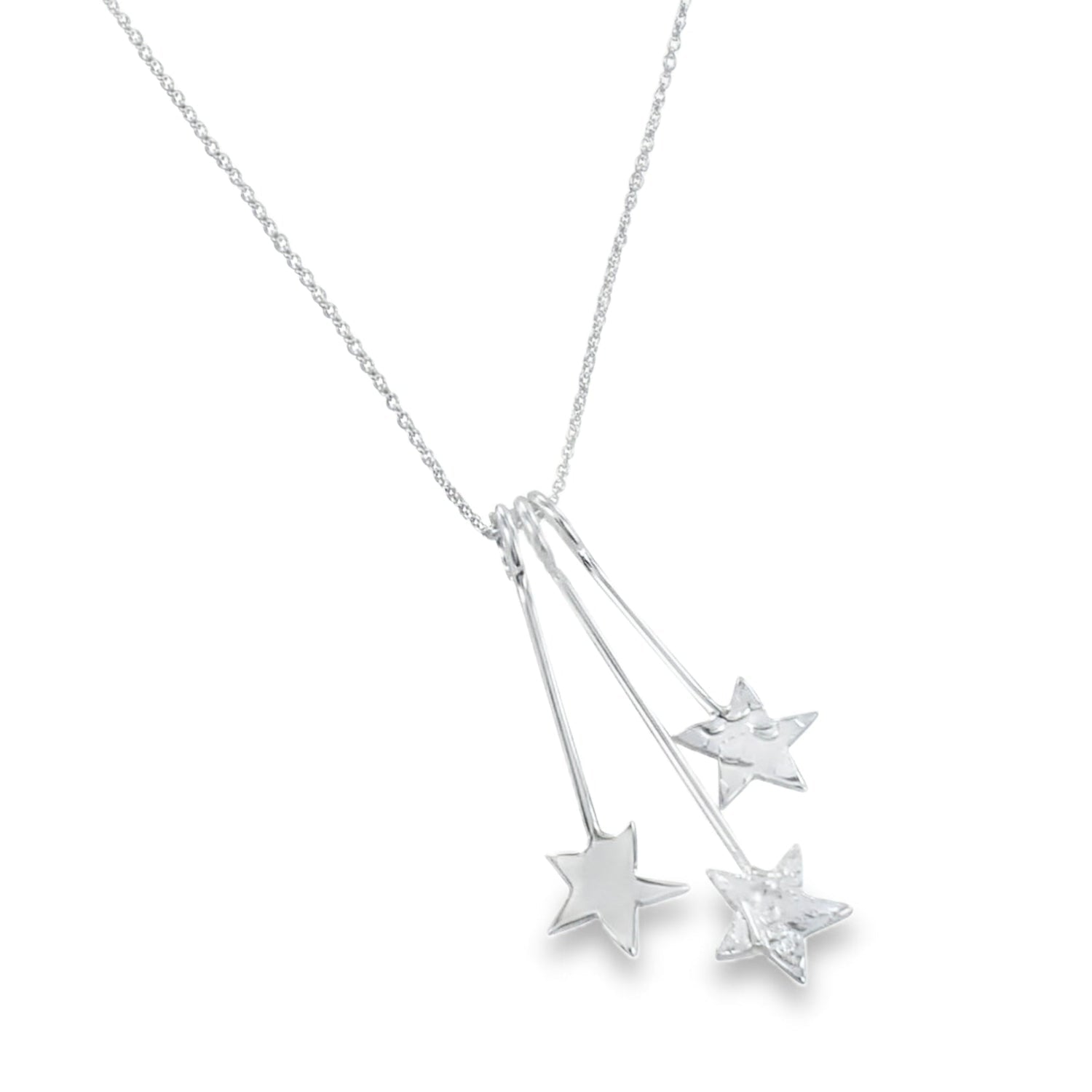 Sterling Silver Trio Star Necklace - Reeves & Reeves