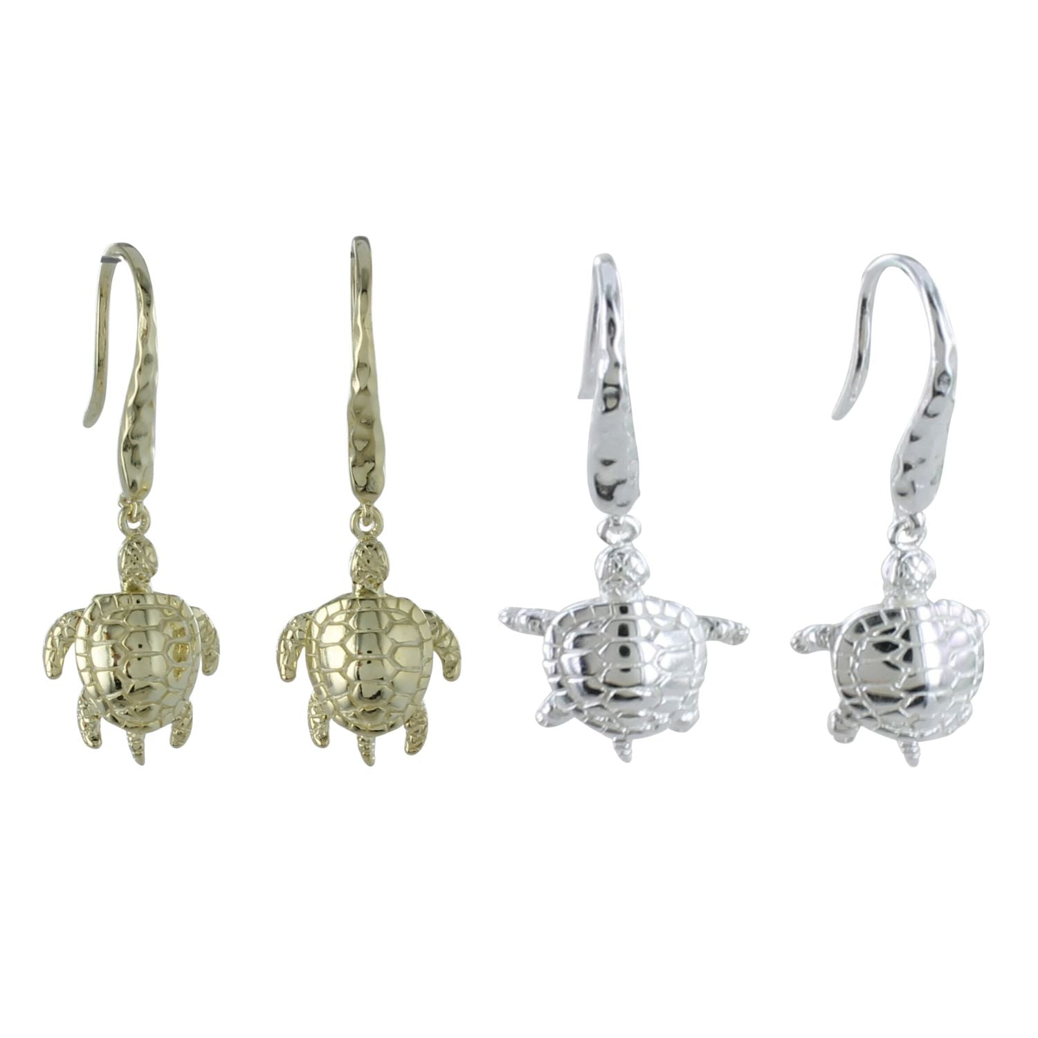 Sterling Silver Turtle Earrings - Reeves & Reeves
