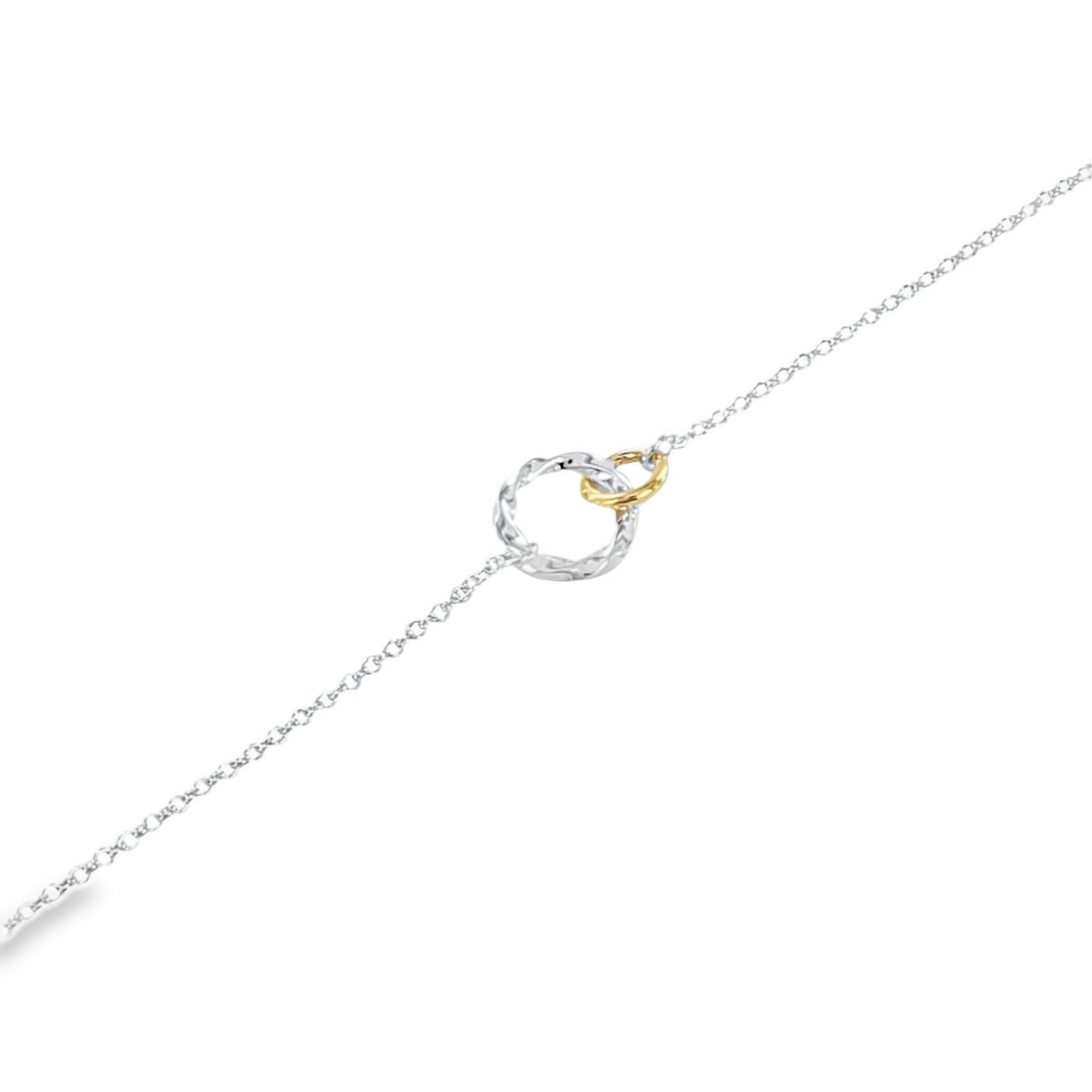 Sterling Silver Twin Ring Rope Bracelet - Reeves & Reeves