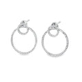 Sterling Silver Two Ring Pavé Earrings - Reeves & Reeves