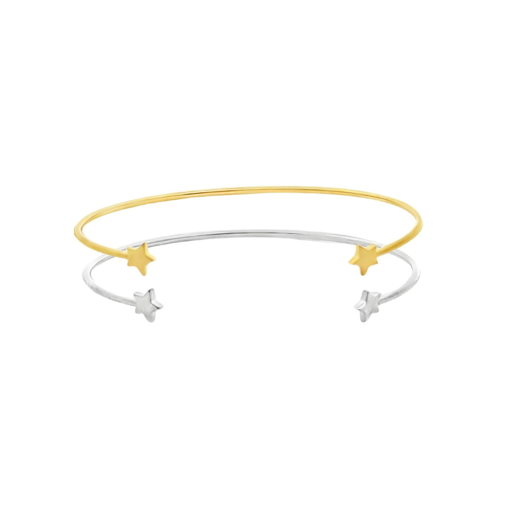 Sterling Silver Two Star Cuff Bracelet - Reeves & Reeves