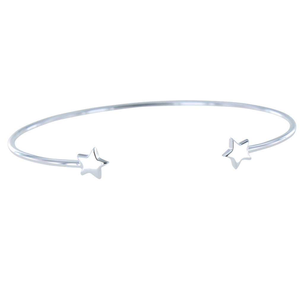 Sterling Silver Two Star Cuff Bracelet - Reeves & Reeves