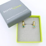 Stone Charm Hoop Earrings - Reeves & Reeves