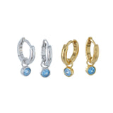 Stone Charm Hoop Earrings - Reeves & Reeves