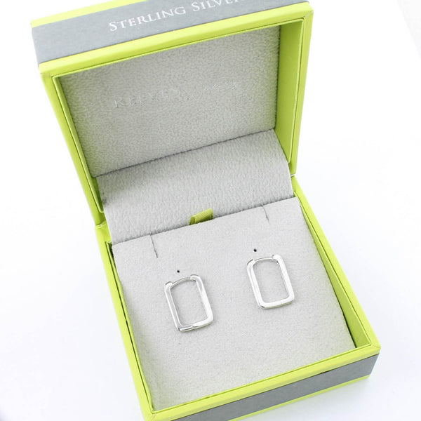 Stripe Rectangular Hoop Earrings - Reeves & Reeves