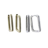 Stripe Rectangular Hoop Earrings - Reeves & Reeves