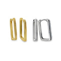 Stripe Rectangular Hoop Earrings - Reeves & Reeves