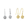 Textured Luna Drop Earrings in Sterling Silver - Reeves & Reeves
