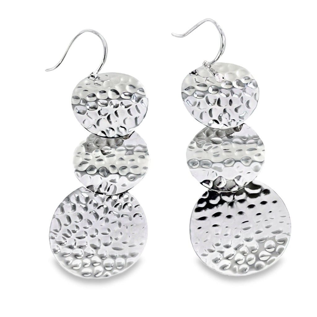 Three Coins Sterling Silver Drop Earrings - Reeves & Reeves