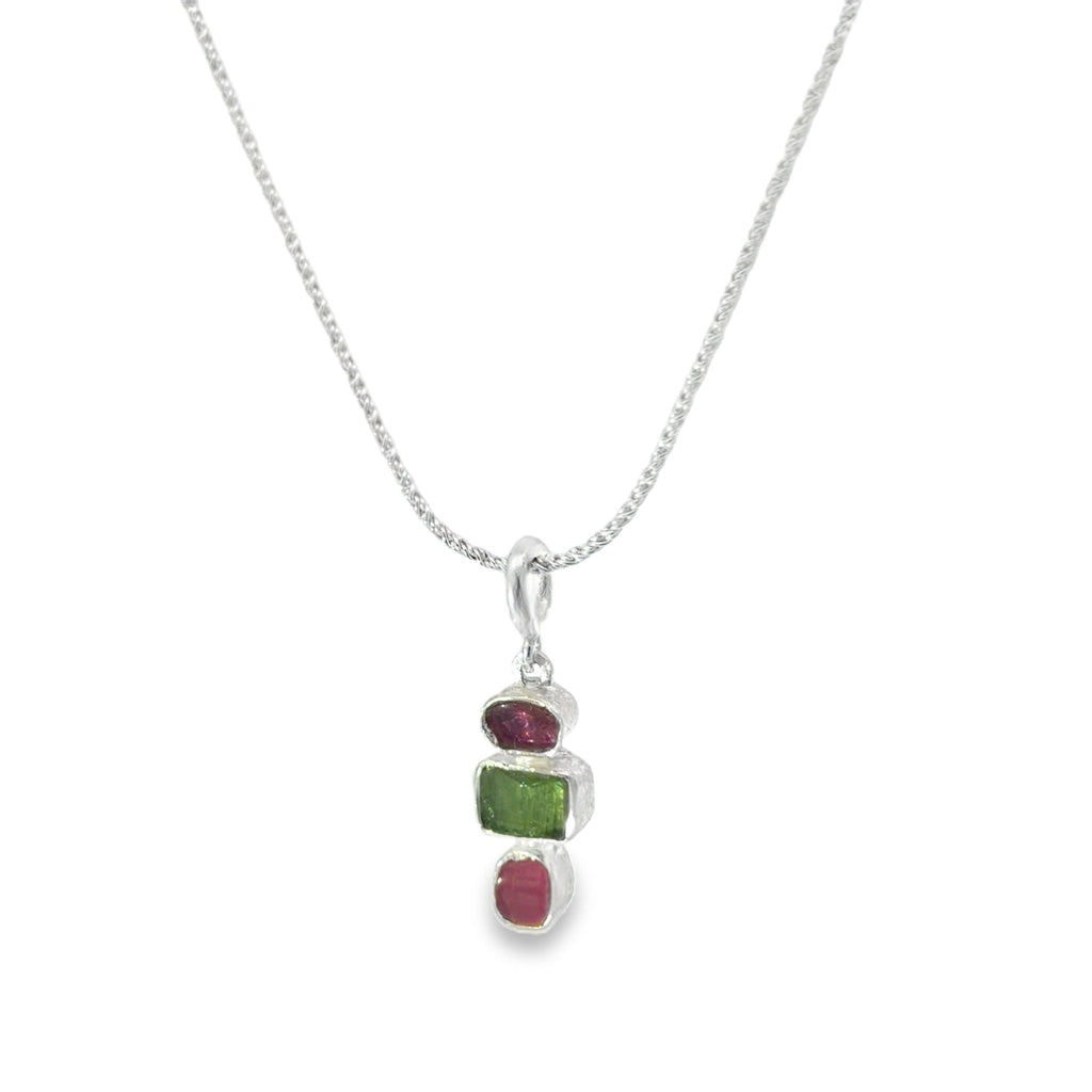 Tourmaline Three Stone Pendant - Reeves & Reeves