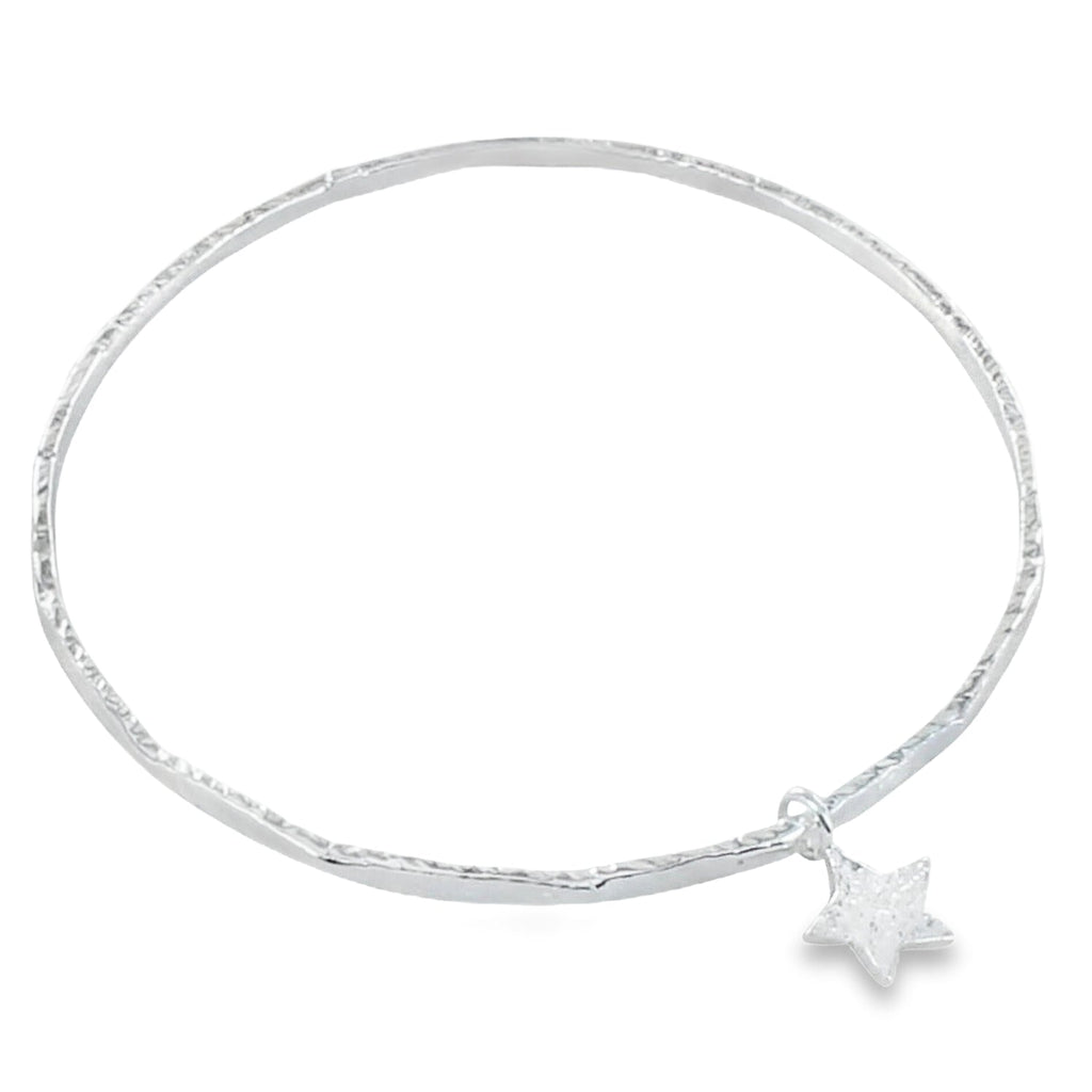 Trio of Stars Sterling Silver Bangle - Reeves & Reeves