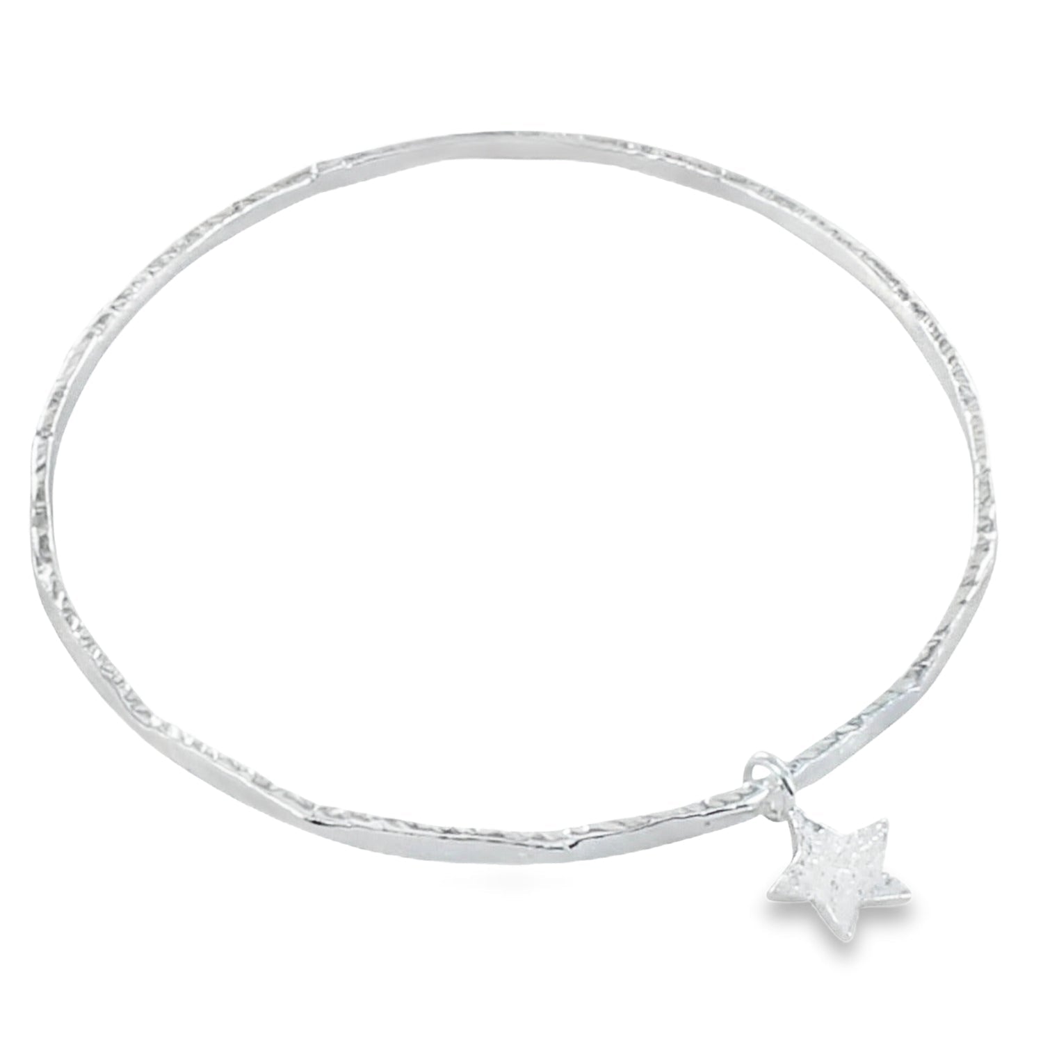 Trio of Stars Sterling Silver Bangle - Reeves & Reeves