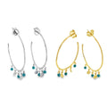 Turquoise Sterling Silver Dotty Hoop Earring - Reeves & Reeves