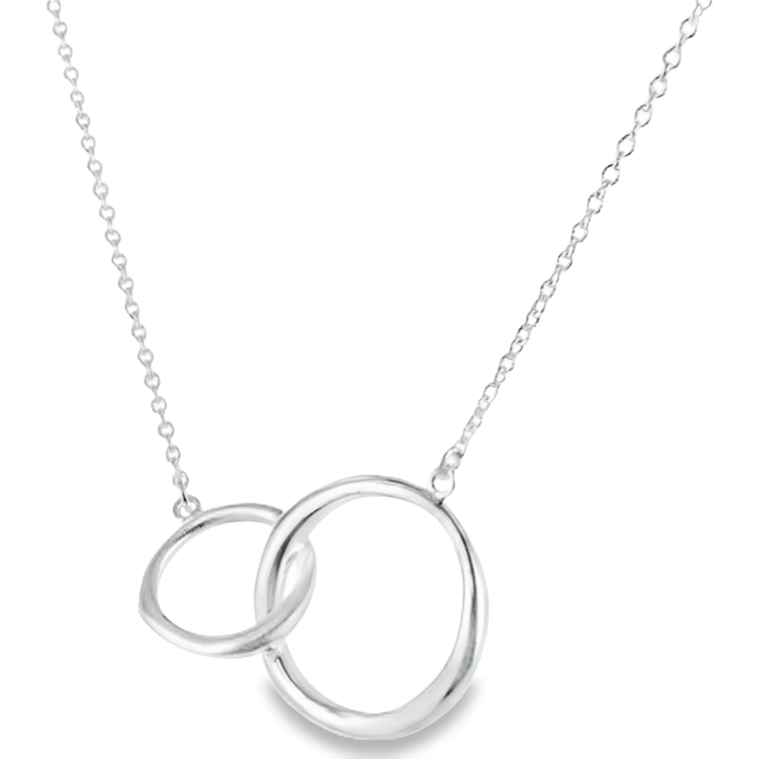 Twin Ring Sterling Silver Necklace - Reeves & Reeves