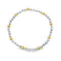 Two Tone Beaded Sterling Silver Bracelet - Reeves & Reeves