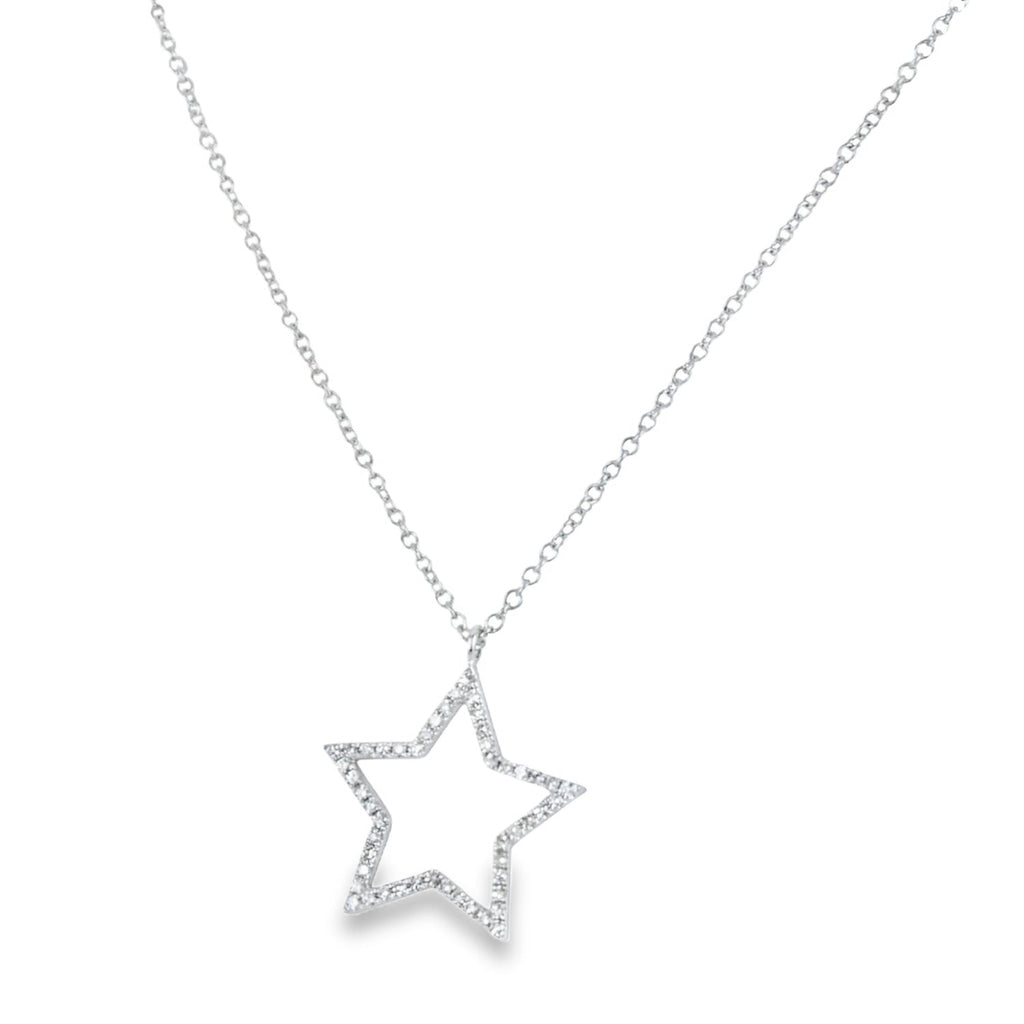 White Gold and Diamond Star Necklace - Reeves & Reeves