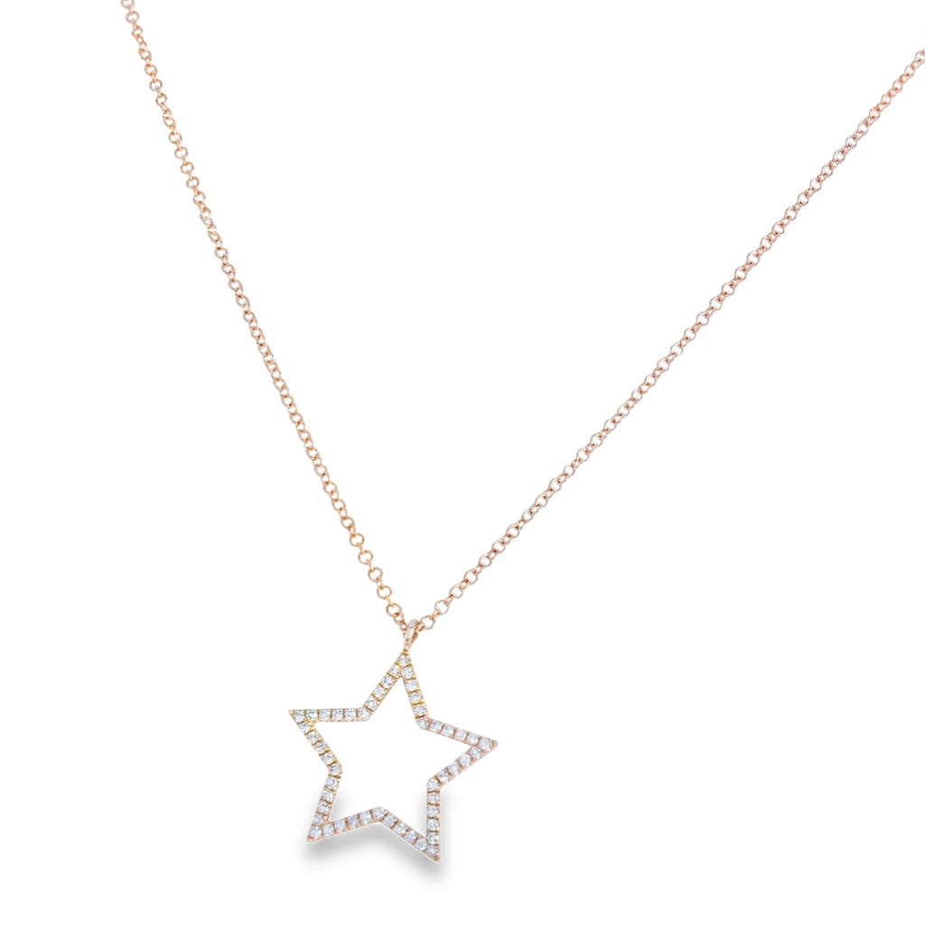 White Gold and Diamond Star Necklace - Reeves & Reeves