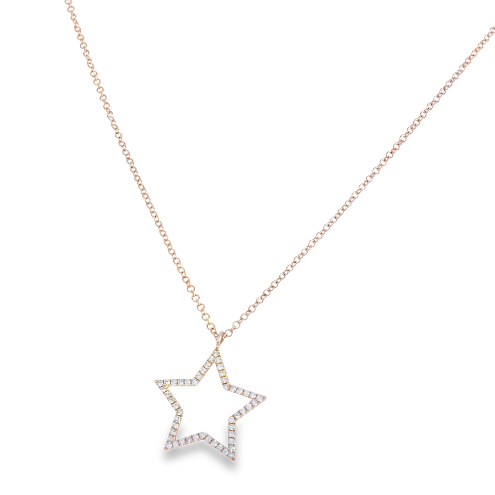 White Gold and Diamond Star Necklace - Reeves & Reeves