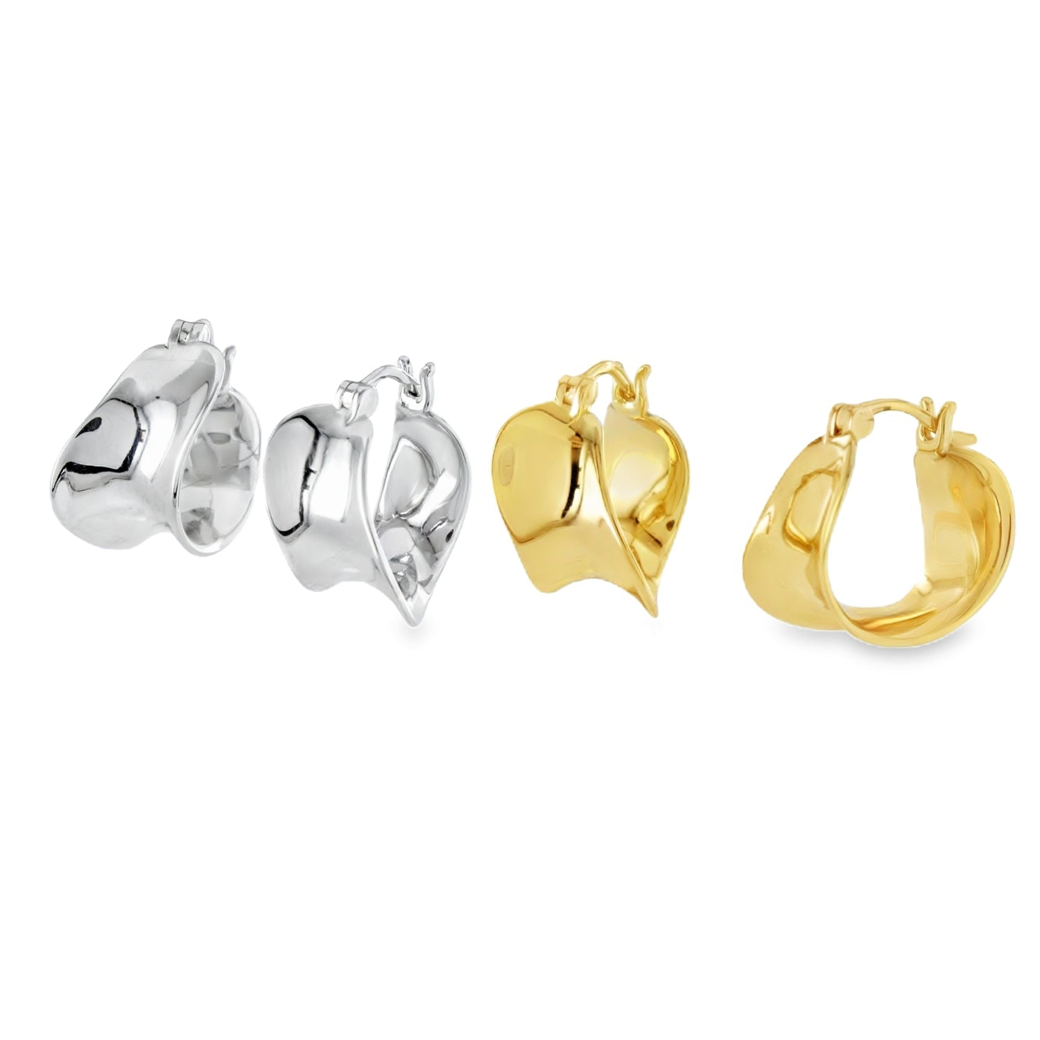 Wide Swoosh Hoop Earrings - Reeves & Reeves
