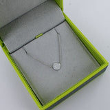 14ct Solid White Gold Diamond Disc Necklace - Reeves & Reeves